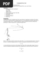 Expt 06 Centripetal Force Lab