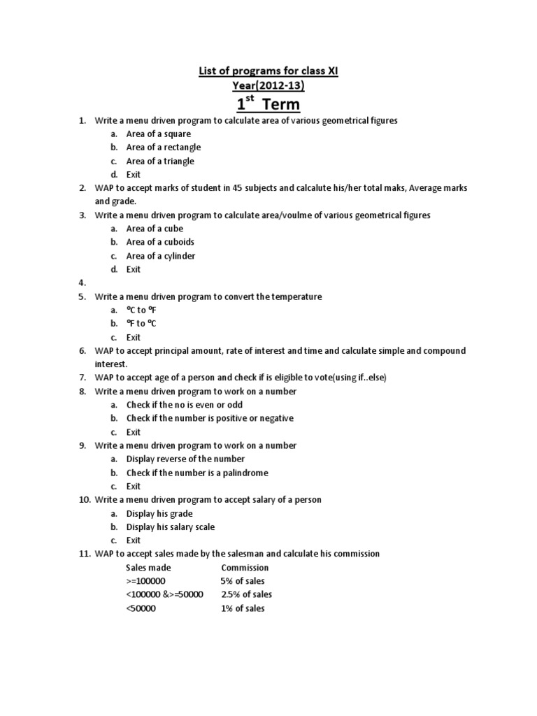 List of Programs For Class XI - 2012 | PDF | Economics | Environment