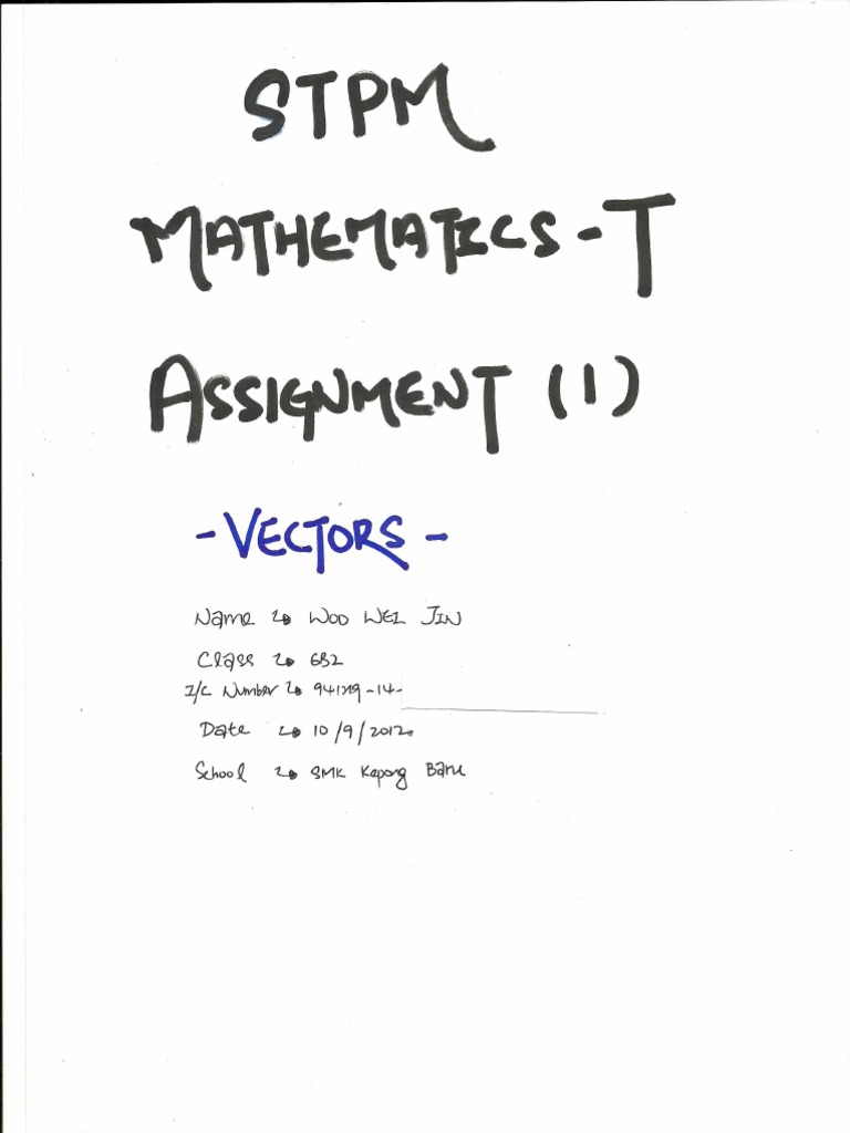 Stpm Maths T Term 1 Assignment 2012 Pdf