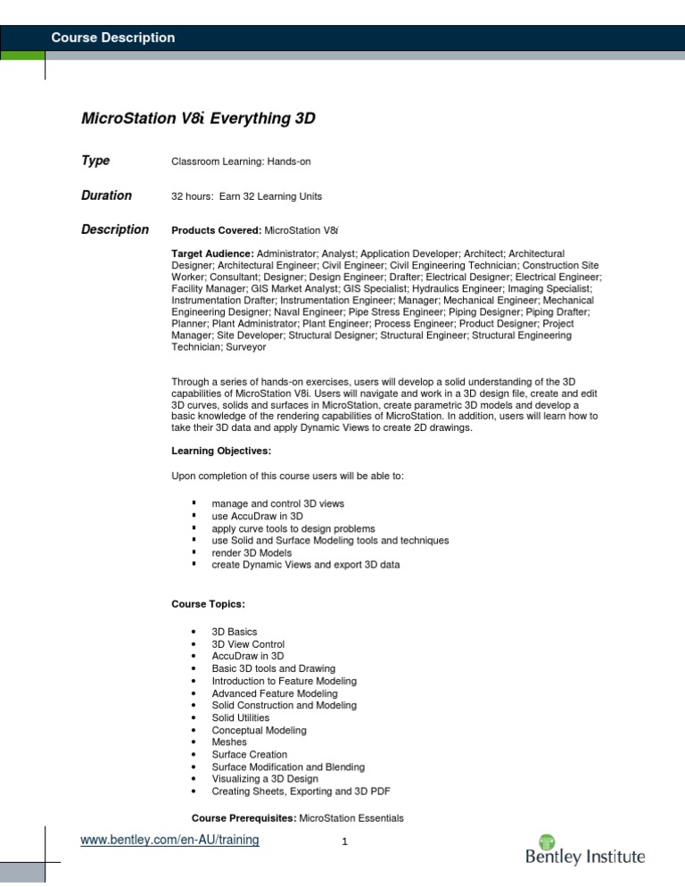 MicroStation V8i: Mastering 3D Design | PDF | Art | Technology ...