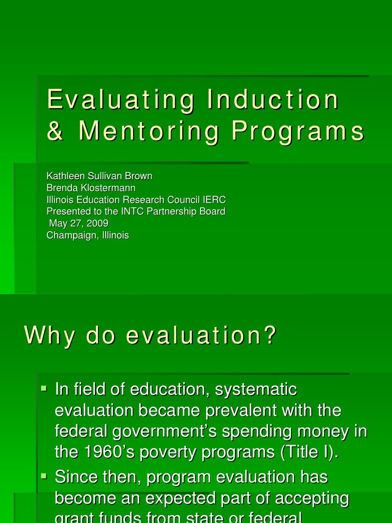 Evaluating Induction Mentoring Programs May09 Pdf Program