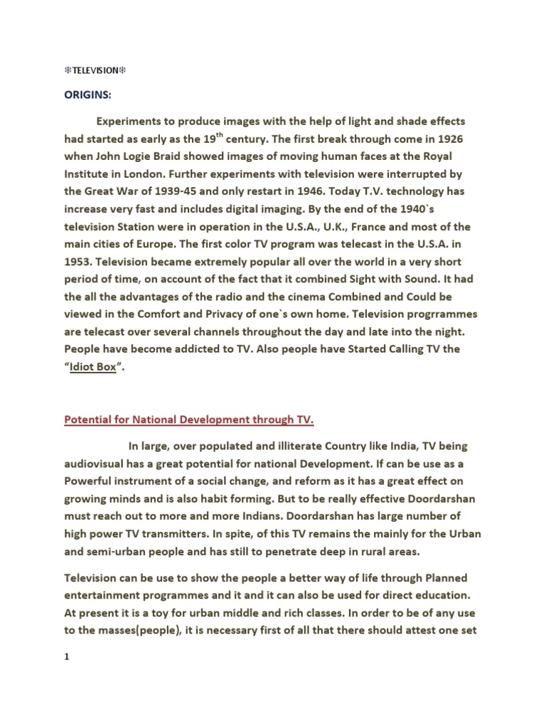 Television Pdf Television Classroom