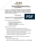 Convocatoria Doctorado en Bibliotecología y Estudios de la Información 2013-2