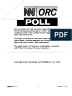 For Release: Monday, September 10 at 4 PM: Poll 10