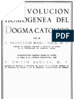Marin Sola, Francisco - La Evolucion Homogenea Del Dogma Catolico