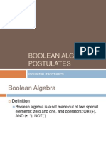 Boolean Algebra Postulates: Industrial Informatics