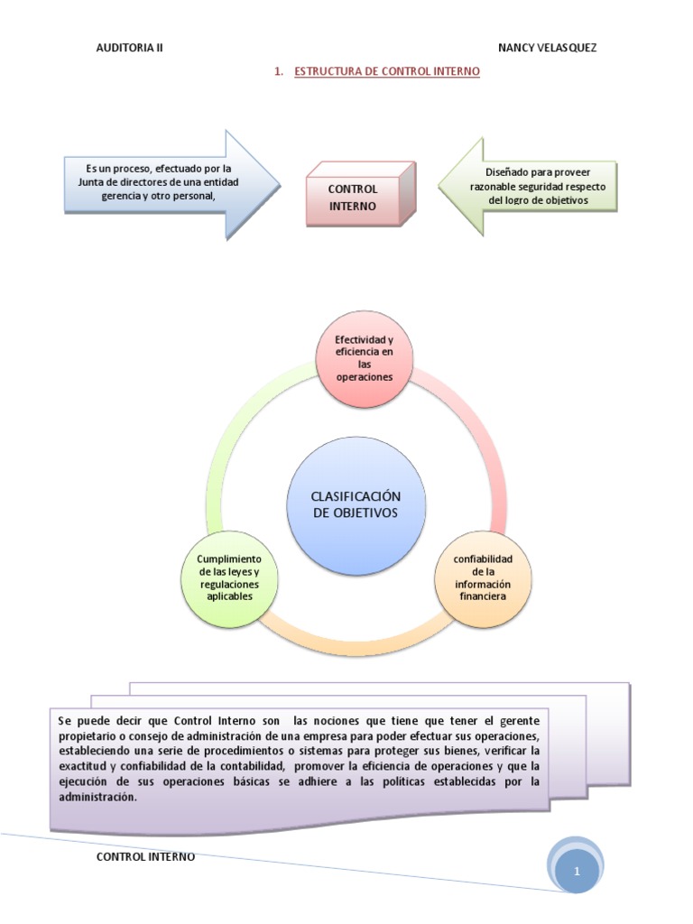 Estructura y Elementos del Control Interno | PDF | Contabilidad ...
