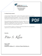 Pace Lattin Letter of Recommendation from Peter Klein 