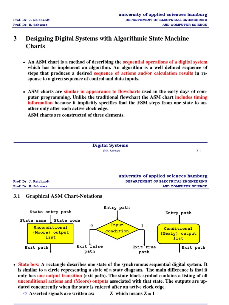 3 Designing Digital Systems With Algorithmic State Machine Charts | PDF
