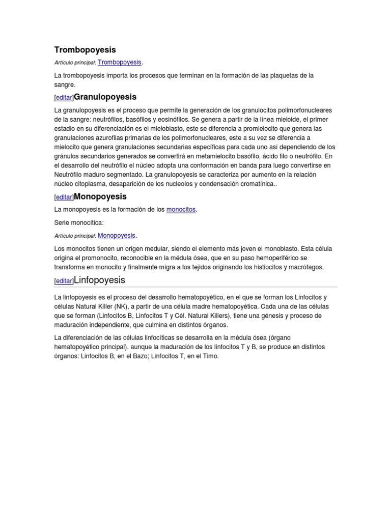 Trombopoyesis