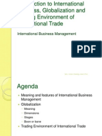 Introduction To International Business, Globalization and Trading Environment of International Trade