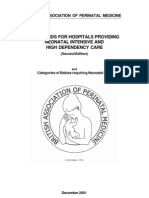 Standard For Hospital Providing Neonatal Intensibe Care and High Dependency Care