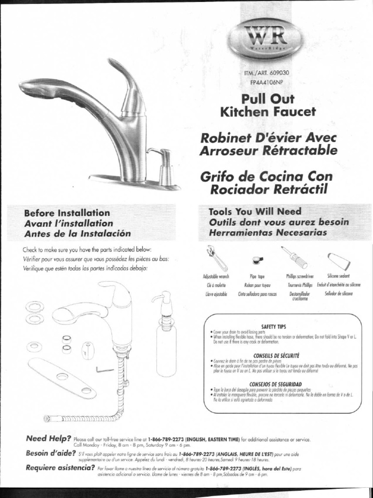 Fp4a4106np Kitchen Faucet Parts List Water Ridge Genie