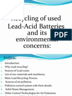 Recycling of Used Lead-Acid Batteries and Its Environmental Concerns