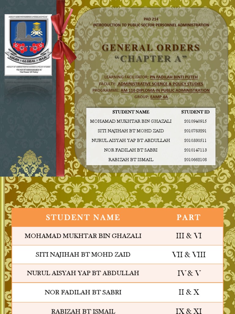 General Orders 2012 Chapter A Salary Civil Service