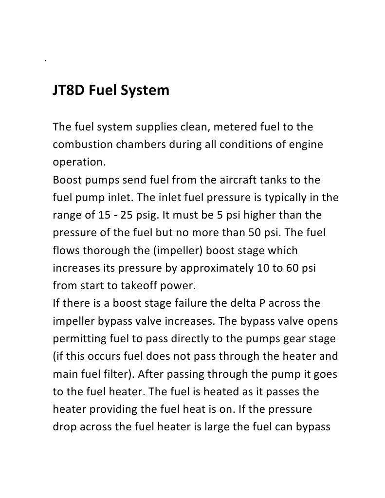 JT8D Fuel System PDF Hvac Turbocharger