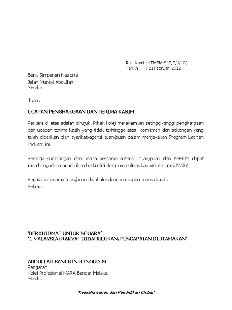 Surat Penghargaan Pdf