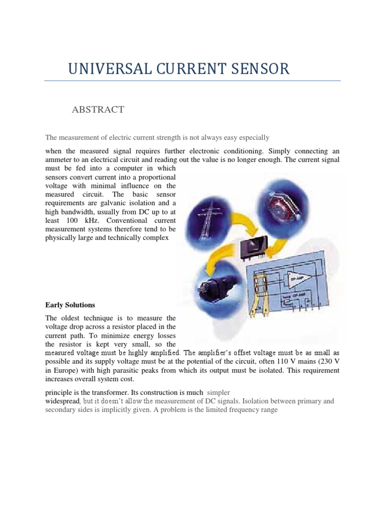 Universal Current Sensor PDF Electric Current Amplifier
