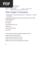 CCNA 1 Chapter 7 V4.0 Answers