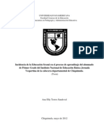 1439 Incidencia de La Educacion Sexual en El Proceso de Aprendizaje Del Alumnado de Primer Grado Del