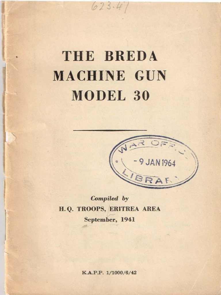 Breda Model 30 Manual Trigger (Firearms) Cartridge (Firearms)