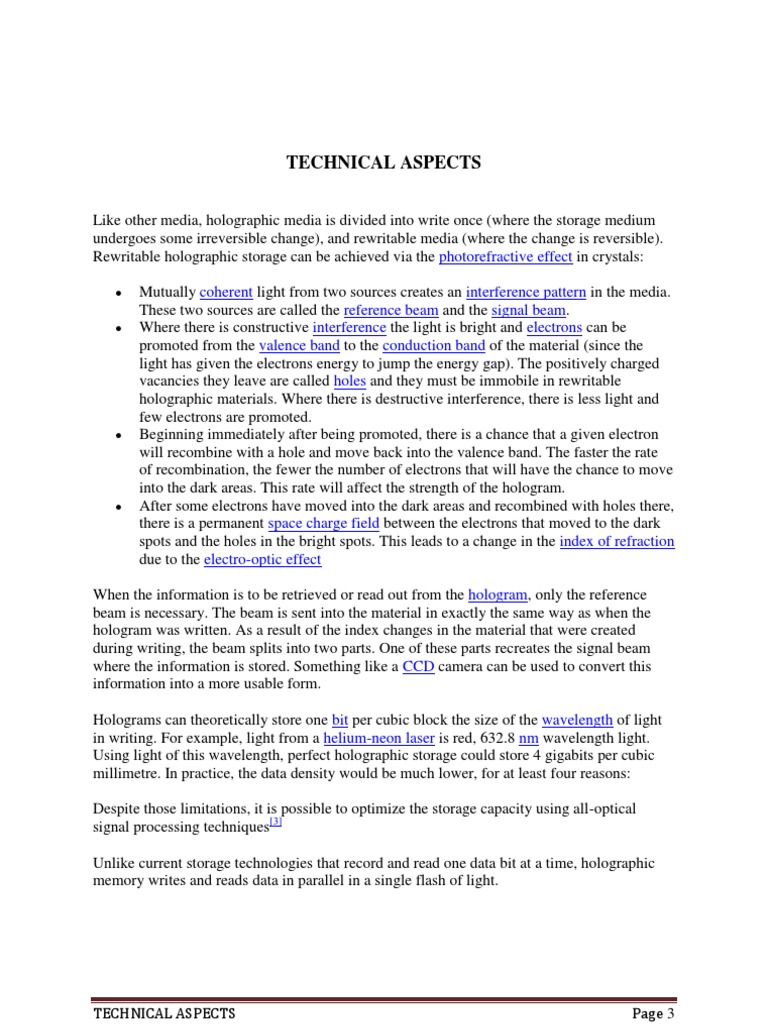 3.technical Aspects | PDF | Holography | Optics