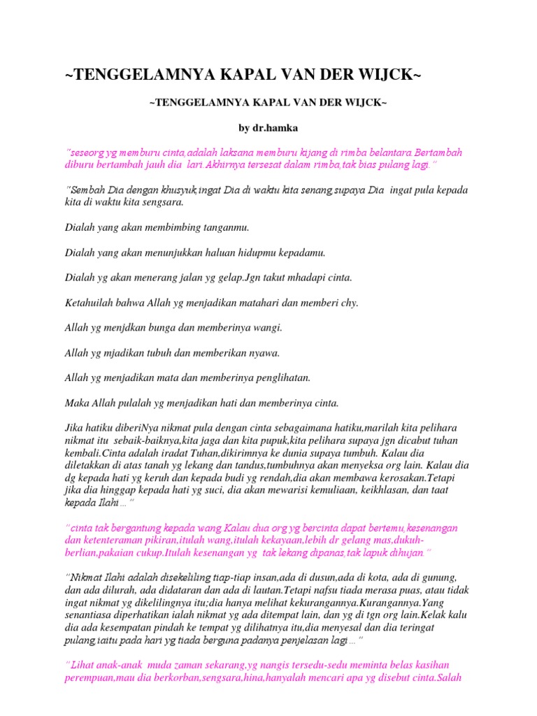 Tenggelamnya Kapal Van Der Wijck Tenggelamnya Kapal Van Der Wijck
