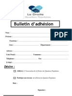 Bulletin D'adhésion