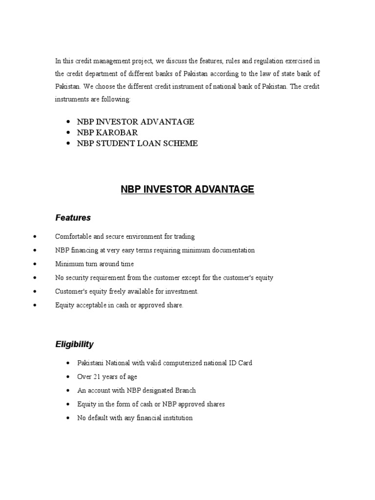 Credit Management Project Credit Finance Banks