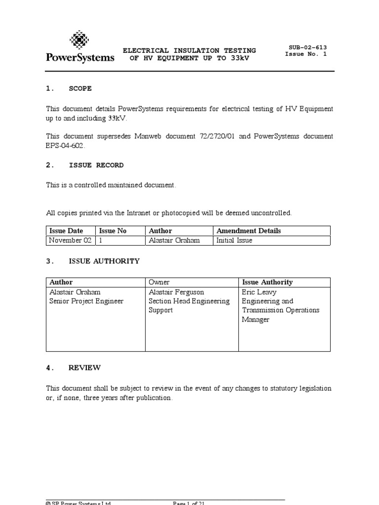 Insulation Testing Transformer Electric Power System