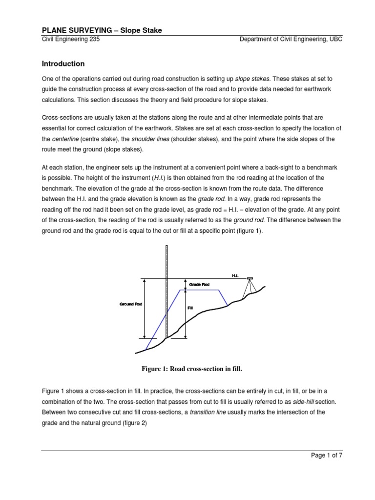 10 Civl235 Slope Stake | PDF | Surveying | Slope