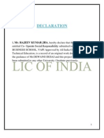 Project Report On Lic