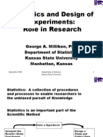 Statistics and Design of Experiments