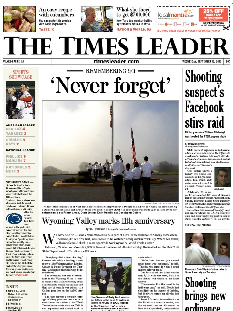Times Leader 09-12-2012 | PDF | Alzheimer's Disease | Barack Obama