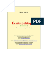 Marcel Mauss - Ecrits Politiques (II)