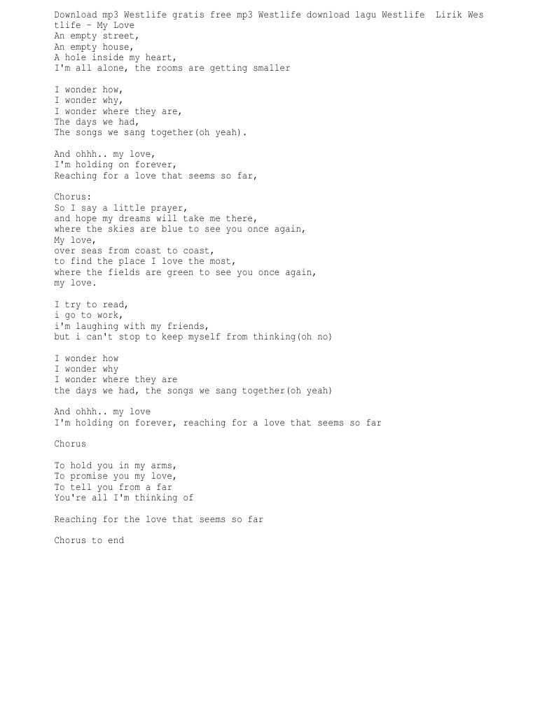 My Love Westlife | PDF