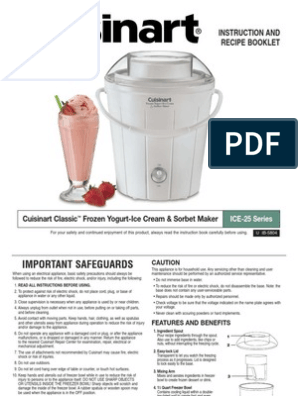 Datavision - Cuisinart Frozen Dessert Maker ICE-45 User Manual