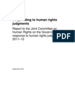 Responding To Human Rights Judgments Report To The Joint Committee On Human Rights On The Government's Response To Human Rights Judgments 2011-12