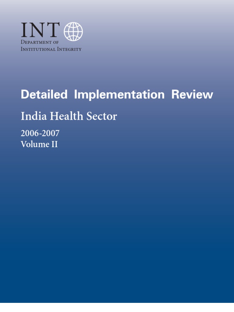 Implementation Sector India Health Review, WORLD - Detailed ...