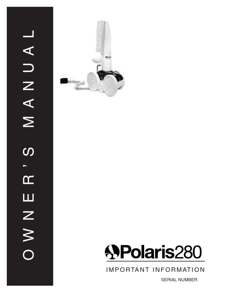 Polaris 280 Inground Swimming Pool Cleaner Manual Axle Filtration