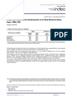 Indice de Costo de La Construccion GBA Base 1993-100 (Agosto 2012)