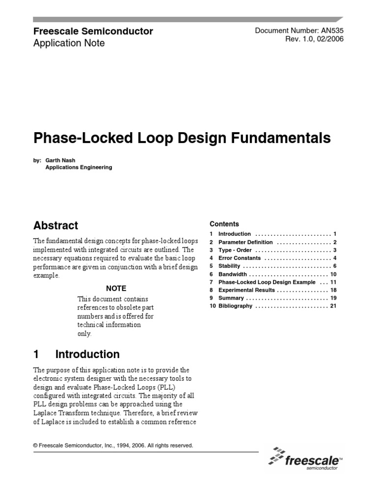 Phase Locked Loop Design Fundamentals | PDF | Detector (Radio ...