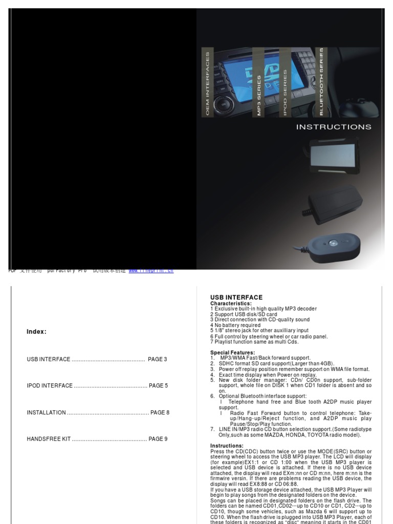 Xcarlink Adapter Installation Guide | PDF | I Pod | Usb