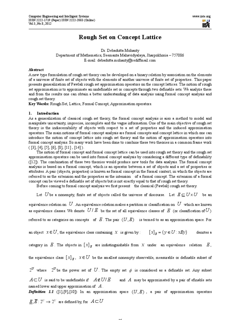 Rough Set Theory and Concept Lattices | PDF | Mathematical Logic ...