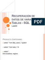 R T - SQL: Ecuperación DE Datos DE Varias Ablas