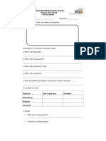 Science-Third Period PDE Worksheet