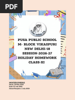 Holiday Homework for Class Xii Com 2026-27 | PDF | Writing | Applied ...