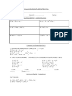 Evaluacion 2° - Factorización