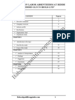 A Project Report On Labor Absenteeism at Riddhi Siddhi Gluco Biols LTD