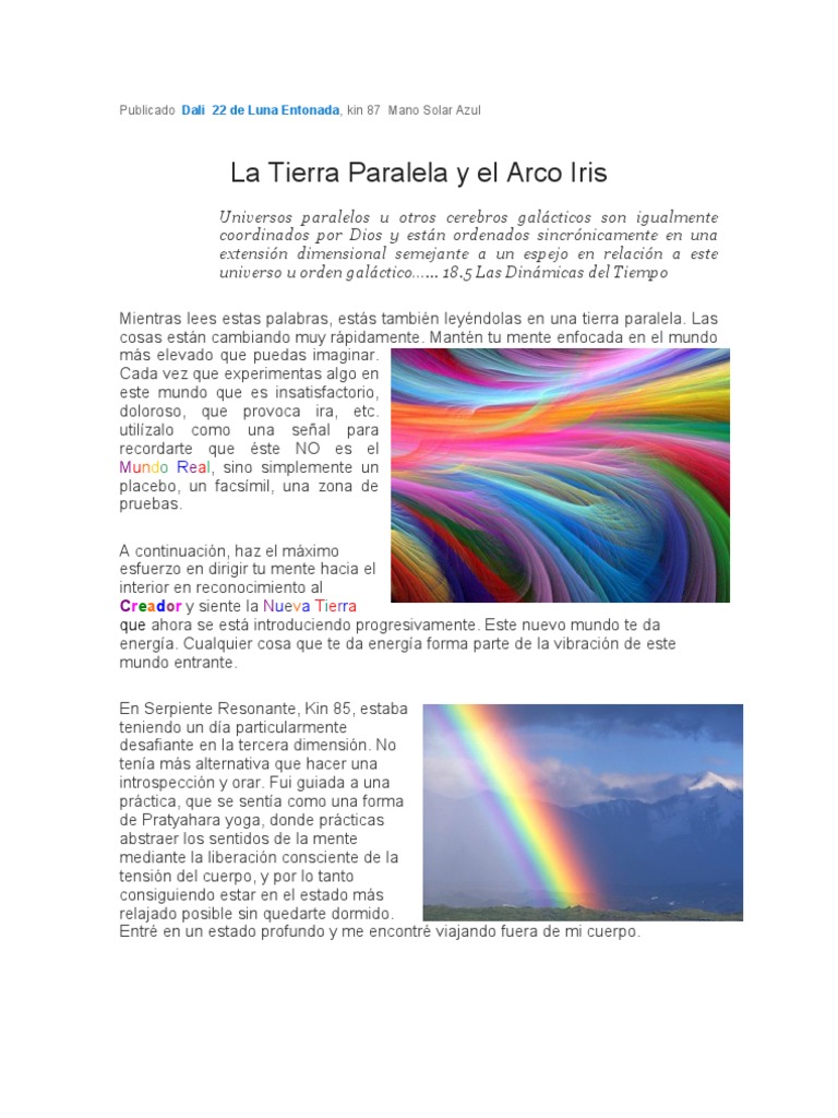 La Tierra Paralela Y El Arco Iris Pdf Arco Iris Tierra
